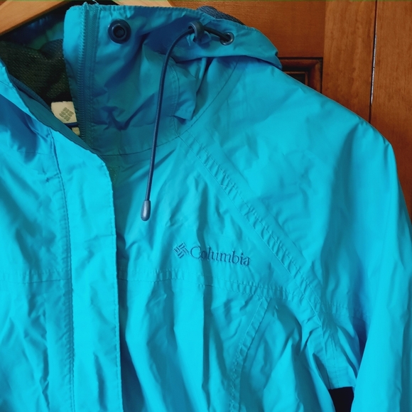 Columbia Arcadia II Lightweight Jacket green blue packable rain jacket size M - Picture 5 of 16